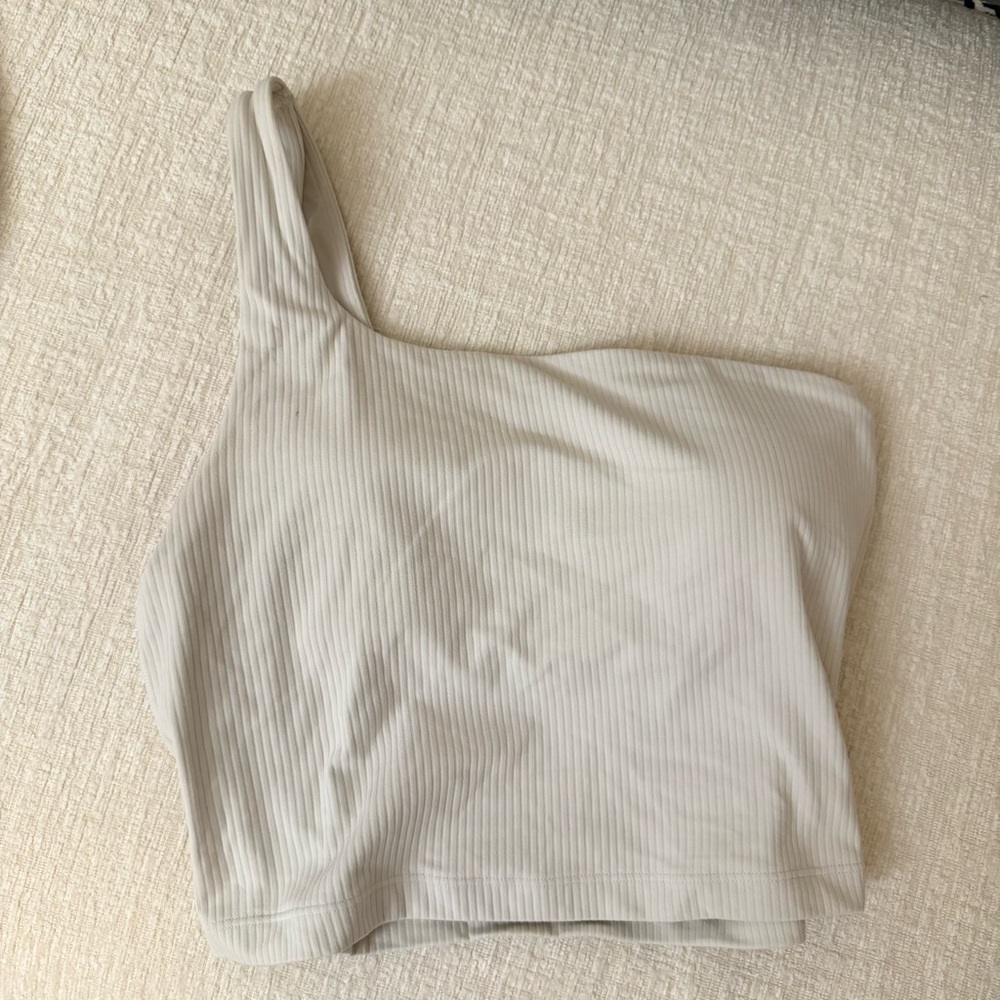 Lululemon One-Shoulder Ribbed Women Sport Tank Top - Cream